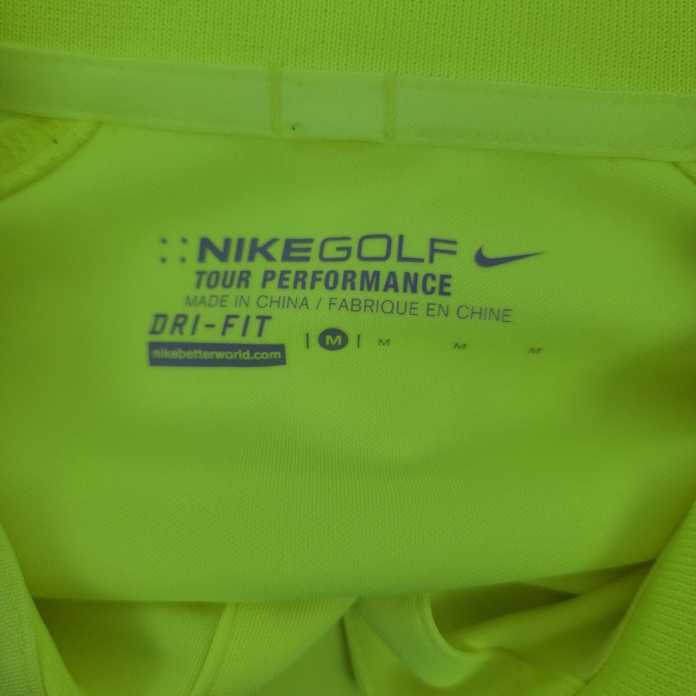 Nike Golf Tour Performance Dri-Fit Polo Shirt Collared Neon Yellow Men's Medium - Picture 6 of 10